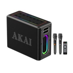 Boxa portabila Boxa portabila Akai cu 2 micfrofoane 80W Negru
