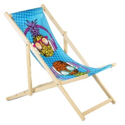 Șezlong clasic din fag GreenBlue GB183 cu imprimeu propriu