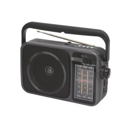 SAL RPR10 radio portabil cu player multimedia, difuzor Bluetooth fără fir, radio cu 3 benzi, redare MP3 de pe dispozitiv USB/microSD, reîncărcabil