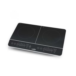 Plita Plită cu inducție HAUSER IC-2214, 3500 W, 2 zone de gătit, sticlă ceramică, afișaj LCD, max. 240 °C, cronometru, blocare pentru copii, culoare neagră
