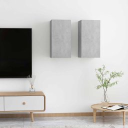Comode TV, 2 buc., gri beton, 30,5x30x60 cm, lemn prelucrat