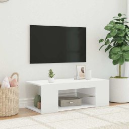 Comodă TV cu lumini LED, alb, 90x39x30 cm