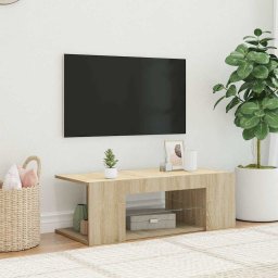 Comodă TV cu lumini LED, stejar Sonoma, 90x39x30 cm
