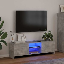 Comodă TV cu lumini LED, gri beton, 120x30x36 cm