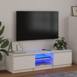 Comodă TV cu lumini LED, alb, 140x40x36 cm