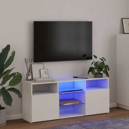 Comodă TV cu lumini LED, alb, 120x30x50 cm