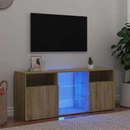 Comodă TV cu lumini LED, stejar sonoma, 120x30x50 cm