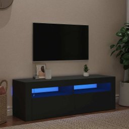 Comodă TV cu lumini LED, negru, 120x35x40 cm