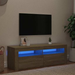 Comodă TV cu lumini LED, stejar sonoma, 120x35x40 cm