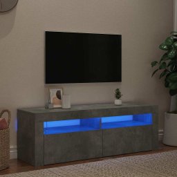 Comodă TV cu lumini LED, gri beton, 120x35x40 cm