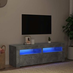 Comodă TV cu lumini LED, gri beton, 120x35x40 cm