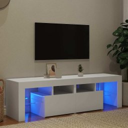 Comodă TV cu lumini LED, alb, 140x36,5x40 cm
