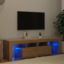 Comodă TV cu lumini LED, stejar sonoma, 140x36,5x40 cm