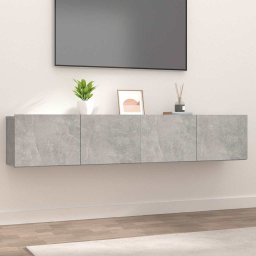 Comode TV, 2 buc., gri beton, 80x30x30 cm, lemn compozit