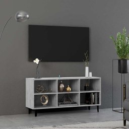 Comodă TV cu picioare metalice, gri beton, 103,5x30x50 cm