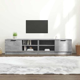 Comodă TV, 2 buc., gri beton, 80x35x36,5 cm, lemn prelucrat