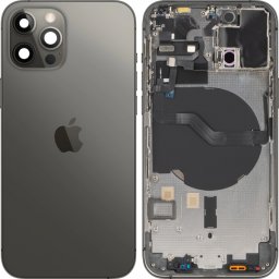 Capac Baterie Apple iPhone 12 Pro, Cu Carcasa Mijloc, Negru (Graphite), Swap Premium