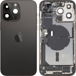 Capac Baterie Apple iPhone 14 Pro Max, Cu Carcasa Mijloc, Full Parts, Negru (Space Black), Swap Premium