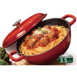 Cratita Ovala cu Capac, Grunberg, din Fonta Emailata, Grunberg, 30 x 8 cm, 3.50 l