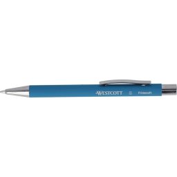 Pix cu mecanism Westcott PrimeSoft XB, aluminiu reciclat, 0,7 mm, corp turcoaz, scriere albastra