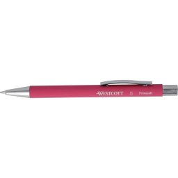Pix cu mecanism Westcott PrimeSoft XB, aluminiu reciclat, 0,7 mm, corp rosu, scriere albastra