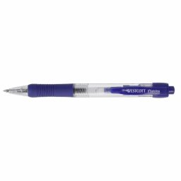 Pix cu gel si mecanism Westcott, cu grip, 0,4 mm, albastru
