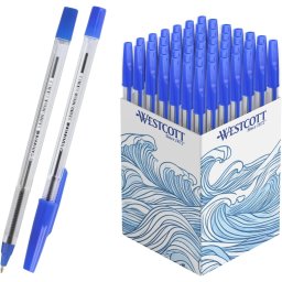 Pix fara mecanism Westcott Now, 0,5 mm, 50 buc/set, albastru