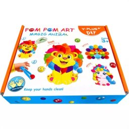 Artă cu pompoane: set creativ cu clește pentru cei mici