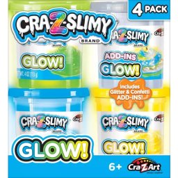 Cra-Z-Slimy: Slime sclipitor - set cu 4 borcănele
