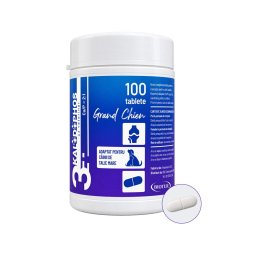 Kali Dophos 3 Grand Chien Calciu si Fosfor (Ca P 2:1) pentru Oase si Articulatii Puternice la Cainii de Talie Mare, 100 tablete