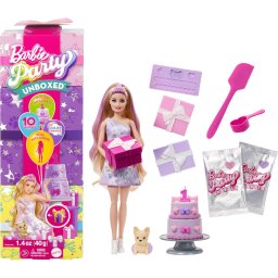 Papusa Barbie, Birthday Party cu 10 Surprize, +3ani
