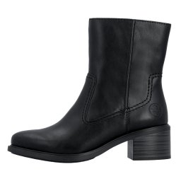 Cizme dama, Rieker, 74170-00-Negru, casual, piele ecologica, scurte, cu toc, negru (Marime: 37)