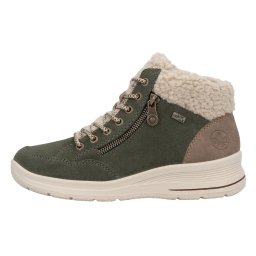 Ghete dama, Rieker, L7701-54-Verde, casual, piele intoarsa, impermeabile, imblanite, cu talpa groasa, verde (Marime: 39)