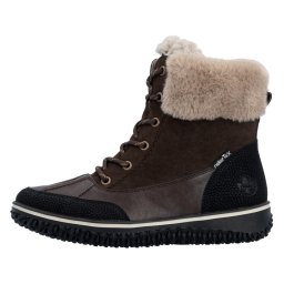 Ghete dama, Rieker, Z4203-25-Maro, casual, piele ecologica, impermeabile, imblanite, cu talpa joasa, maro (Marime: 39)