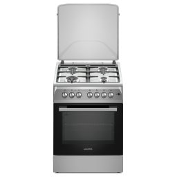 Aragaz NobelTek Cooking NLT 6604IX/FE1 Plita Gaz Cuptor Electric Ventilator Gratare Fonta Iluminare Cuptor Timer Inox/Silver