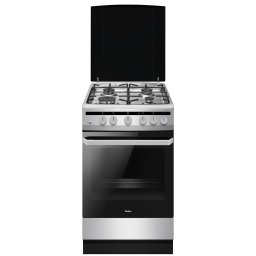 Aragaz pe Gaz Amica 57GGH5.43HZpMsN(Xx) Plita cu 4 Arzatoare Cuptor 64L Rotisor Aprindere Electrica Latime 50CM Inox