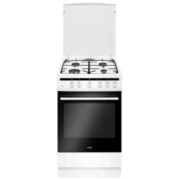 Aragaz pe Gaz Amica 57GGH5.33HZPMs(W) Plita 4 Arzatoare Cuptor 67L Aprindere Electrica Latime 50CM Alb
