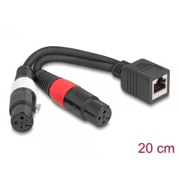 Adaptor RJ45 la 2 x XLR 3 pini M-M 0.2m, Delock 88178