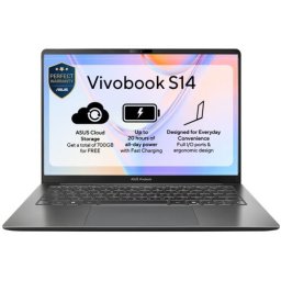 Notebook Vivobook S14 S5452MA-TM100, Intel Core 7 350, 14 inch, RAM 8GB, SSD 512GB, Intel Graphics, No OS, Matte Gray
