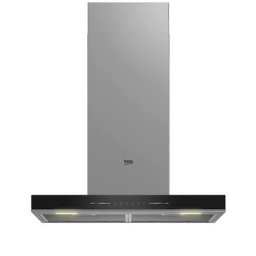 Hota Hota decorativa Beko, Putere de absorbtie 710 mc/h, Senzor de temperatura, Lumina ajustabila, Electronic Touchcontrol, Avertizare curatare/inlocuire filtru, Panou sticla, Negru