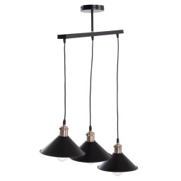 Lustra Bell, metal, nuanta negru/bronz, 21.5x128H cm