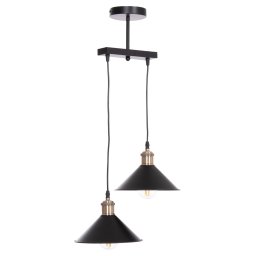 Lustra Bell, metal, nuanta negru/bronz, 21.5x135H cm