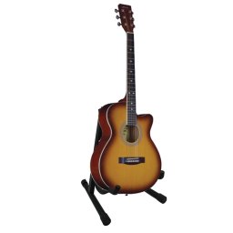 Chitara clasica, 95 cm, lemn, Cutaway, portocalie, stativ inclus