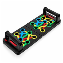 Placă fitness pentru flotări DEPOX®, multifuncțională, pliabilă, cu mânere detașabile, portabilă, multicolor