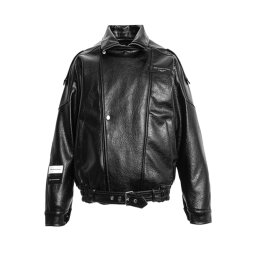 MWM Geacă Leather Funnel Neck Perfecto MW094070717 black
