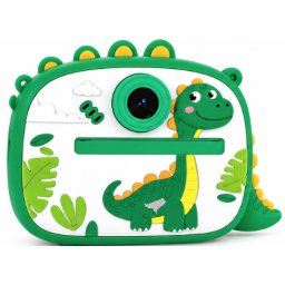 Aparat Foto Instant pentru Copii Model DINOZAUR VERDE cu Imprimare Foto