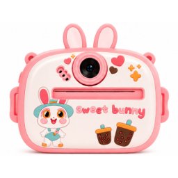 Aparat Foto Instant IEPURAS pentru Copii Sweet Bunny ROZ cu Imprimare Termica