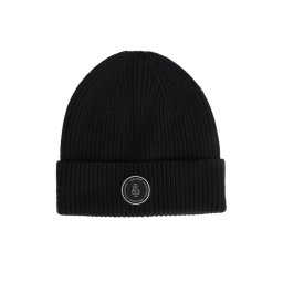 Jack & Jones Caciula barbati, din lana, cu logo, JACWINSTON, Negru (SELECTATI MARIMEA: Universala)