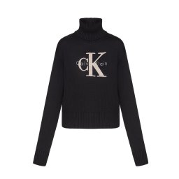 CALVIN KLEIN Pulover Chenille Monologo LV047D354G UB1 black