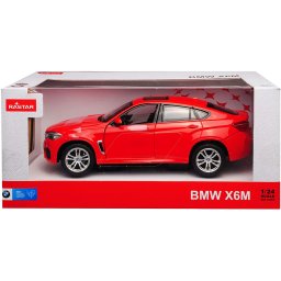 Macheta auto metalica BMW X6M rosie, scara 1:24, Rastar